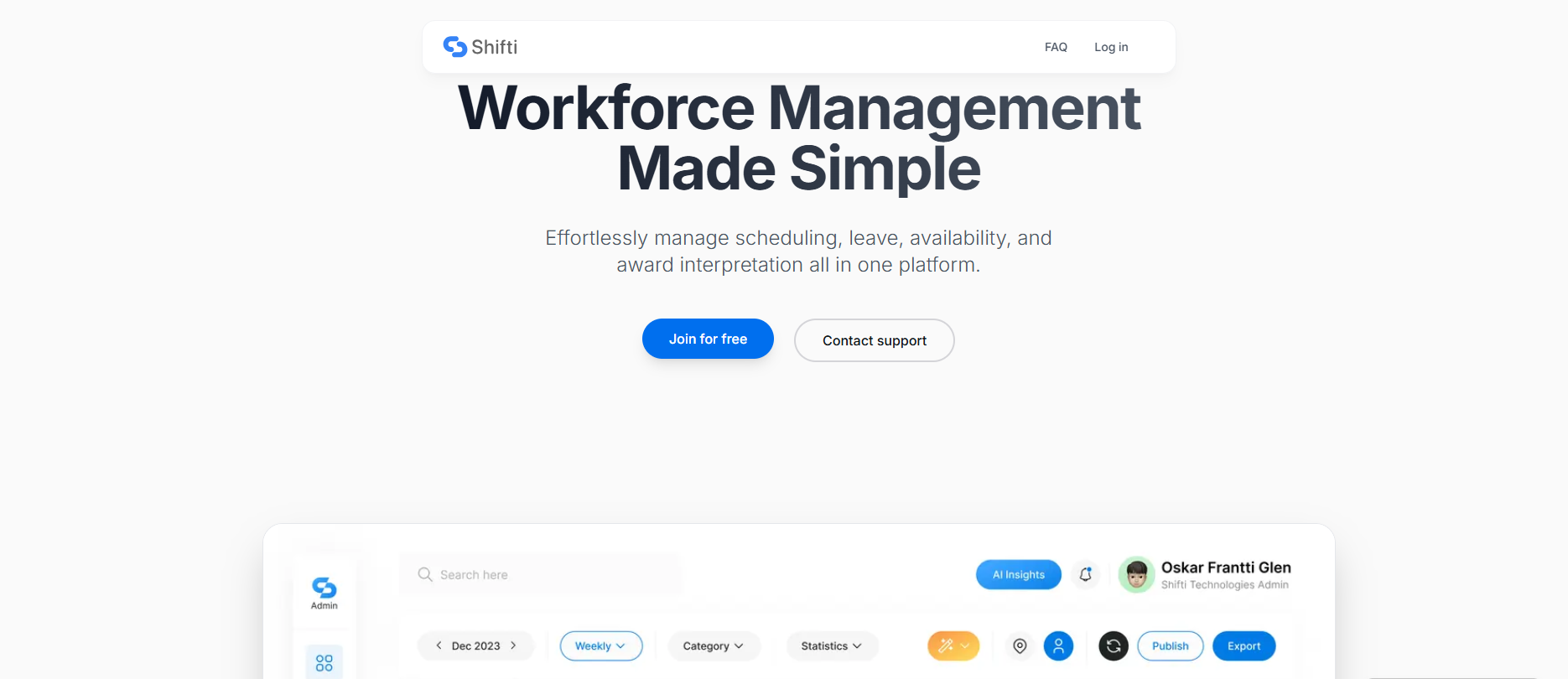 Shifti Agency Website